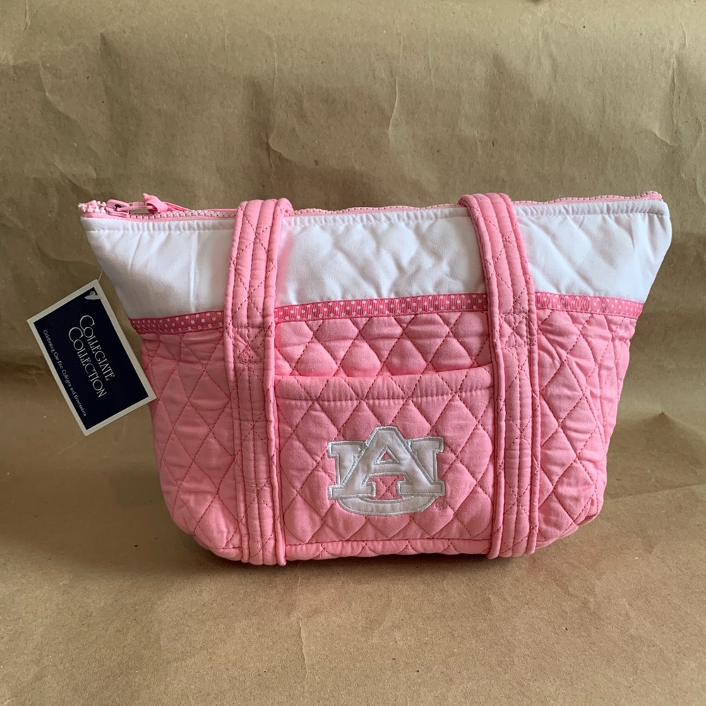 🎄University of Auburn pink quilted tote bag🎄